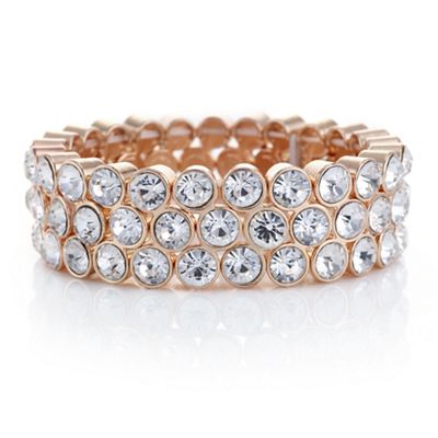 Designer gold crystal row bracelet